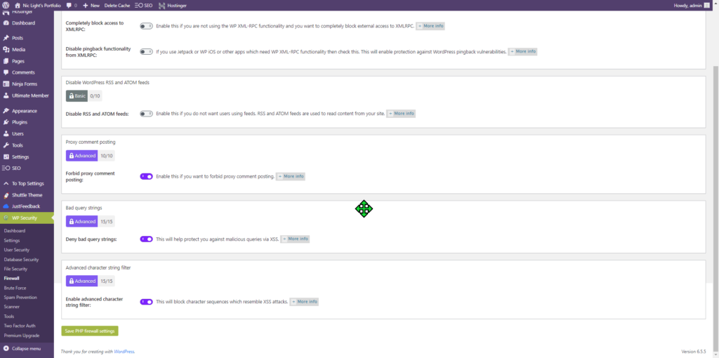 Proxy comment will not allow commenting for proxy servers, were you find many spam comments come from. I also included settings for Cross Site Scripting (XSS) injection attacks where they use your POST or PHP to change your code. 